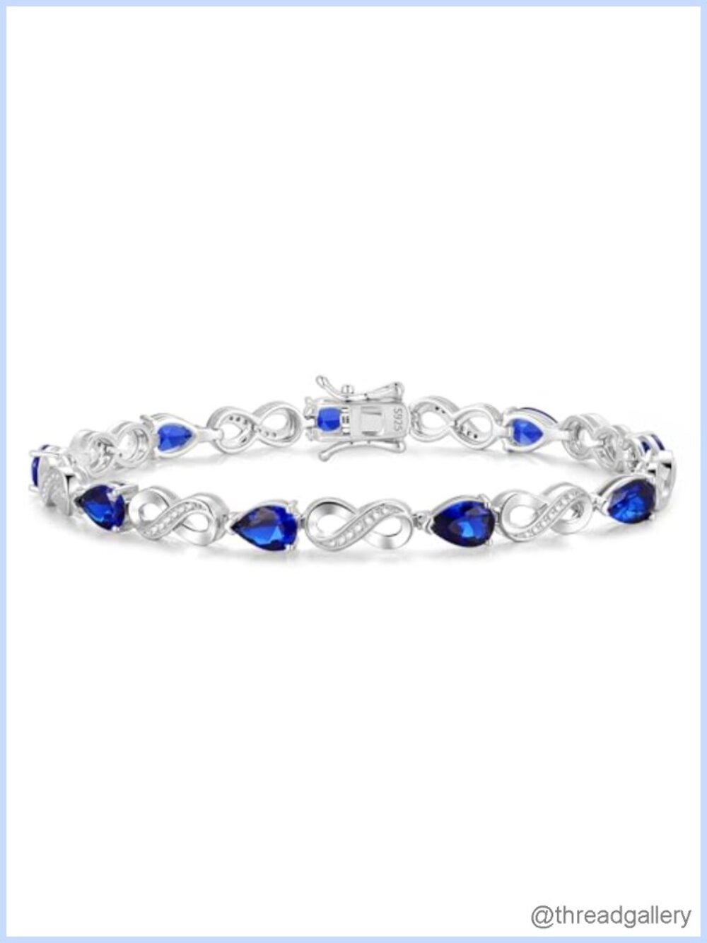 Infinity Birthstone Tennis Bracelet Sterling Silver White Gold Plated